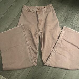 Rose Pink Wide Leg Flared jeans